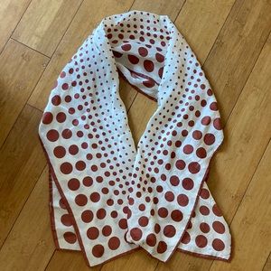 Brown / Cream / Ivory Polka Dot Scarf - 14 x 44”